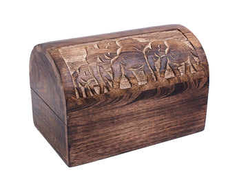 Tree of Life Wooden Jewelry Box with Lock, Treasure Chest