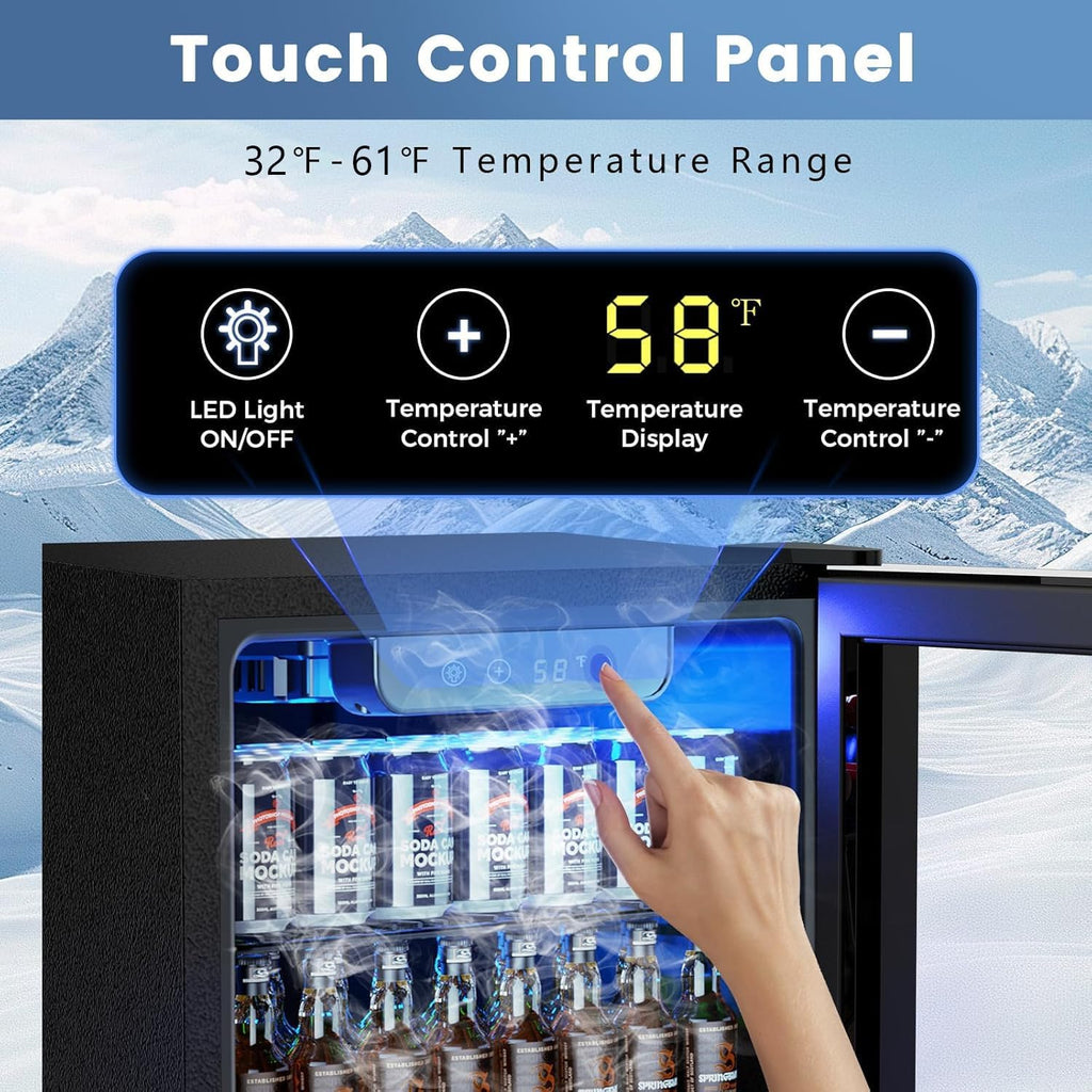 Mini Fridge 130 Can Beverage Refrigerator Cooler, 3.2 Cu.Ft Drink Fridge for Sod