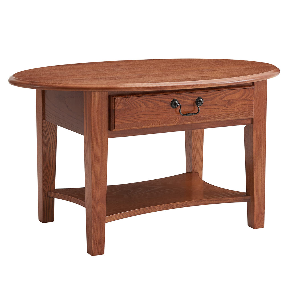 Haven Ridge Oval Coffee Table, 35", Medium Oak