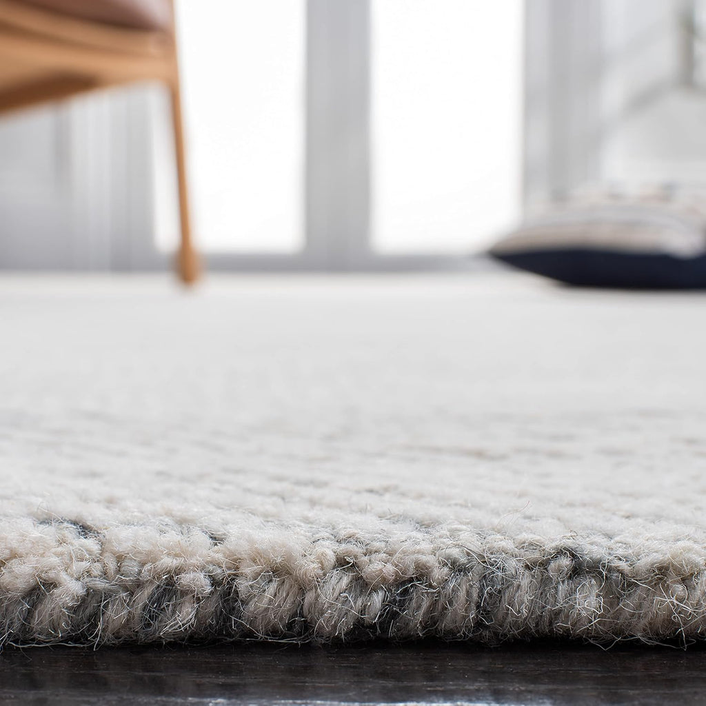 Metro Area Rug - 9' x 12', Dark Grey & Ivory, Handmade Wool