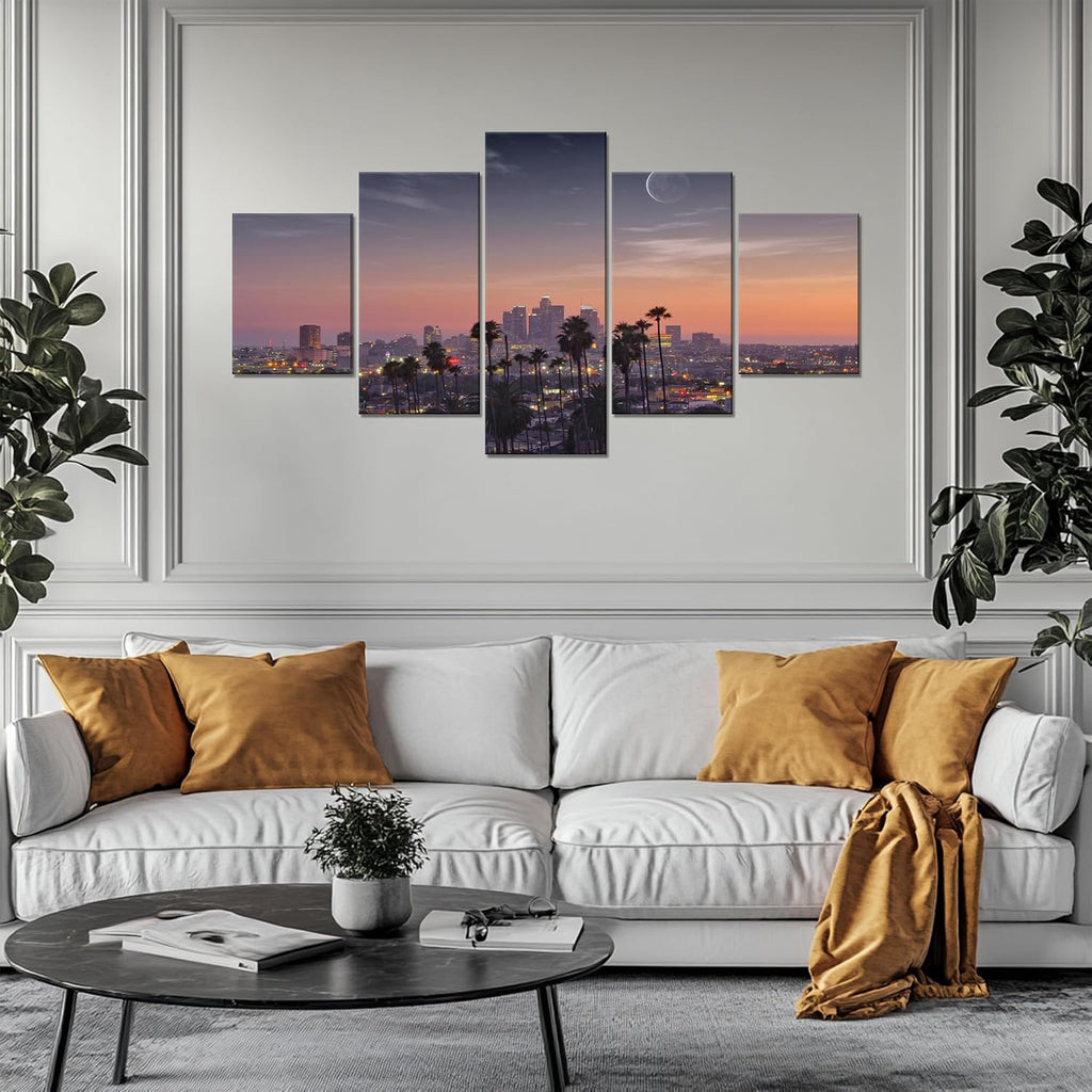 Los Angeles County Aerial View Wall Decor California Skyline Landscape Wall Art Pictures Canvas Print Posters