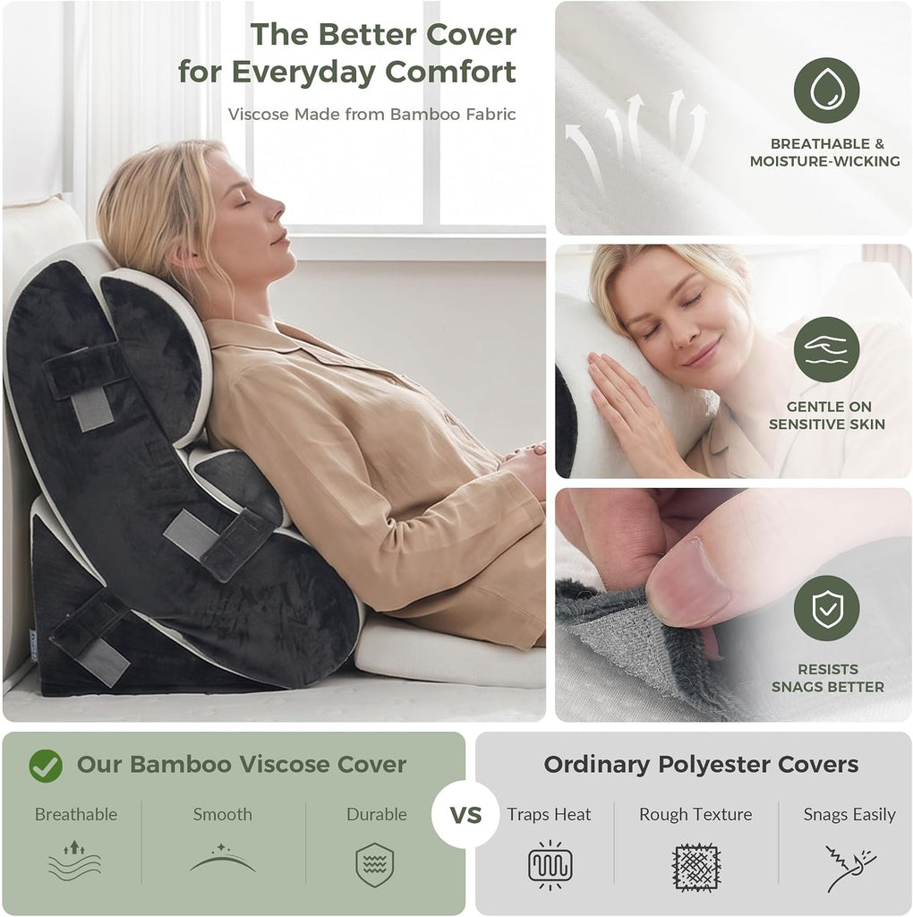 Extra Thick 7PCS Wedge Pillow Set for After Surgery, Back Pillow for Bed Sitting up, Orthopedic Foam Wedge Pillow for