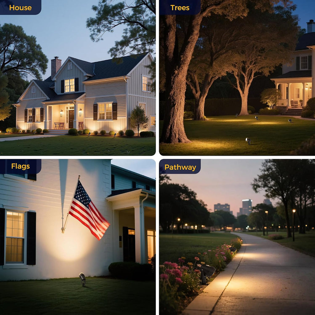5W Dusk to Dawn Outdoor Spotlight 3000K Landscape Light 2 Pack | Auto On/Off Landscape Lighting, IP66 Waterproof Plug