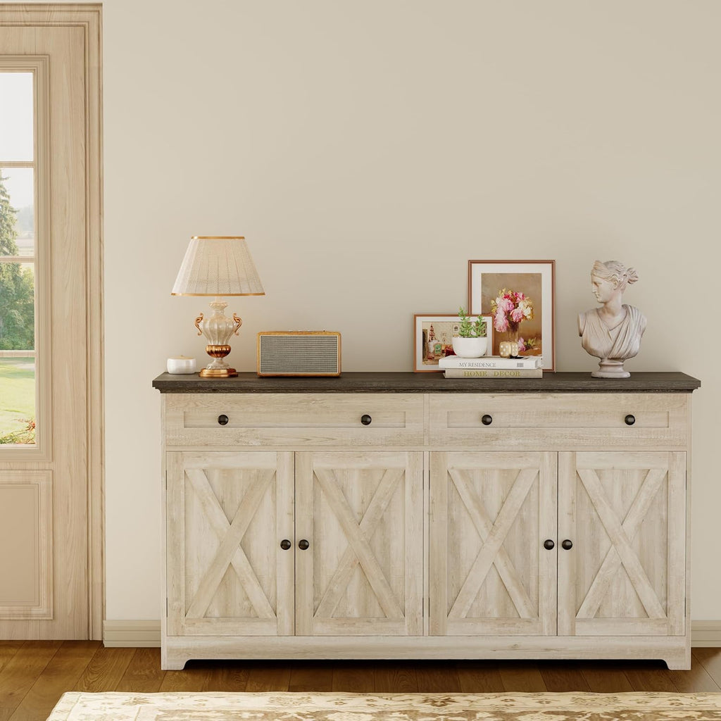 Buffet Cabinet with Storage, Sideboard Storage Cabinet with Drawers, Coffee Bar Cabinet, Kitchen Cabinet with Doors