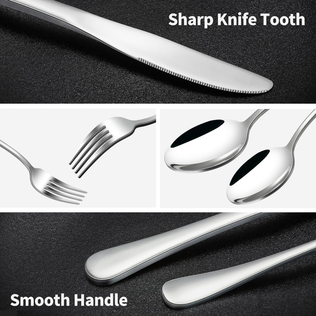 40-Piece Silverware Set, Stainless Steel Flatware Cutlery Set Service for 8, Utensils Include Knife Fork Spoon