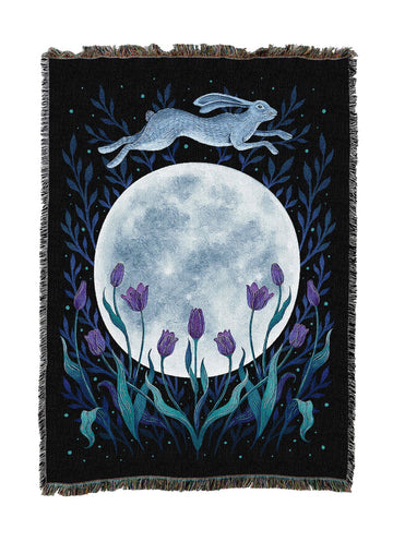 Easter Moon by Episodic Drawing - Gift Tapestry Throw Blanket Woven from Cotton - Made in The USA (50X60)