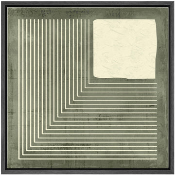 Framed Canvas Print Wall Art Abstract Lines and Square Geometric Monochrome Design Illustrations Modern Art