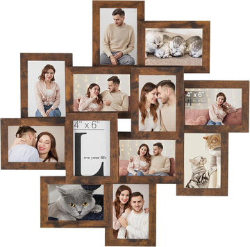 12-Pack 4 x 6 Collage Picture Frames with Glass Front | Multi Picture Frame Set for Wall Decor, Assembly Required