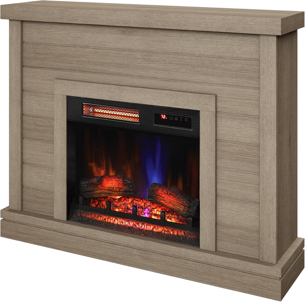 Wall Mantel Electric Fireplace, Barstow Acacia