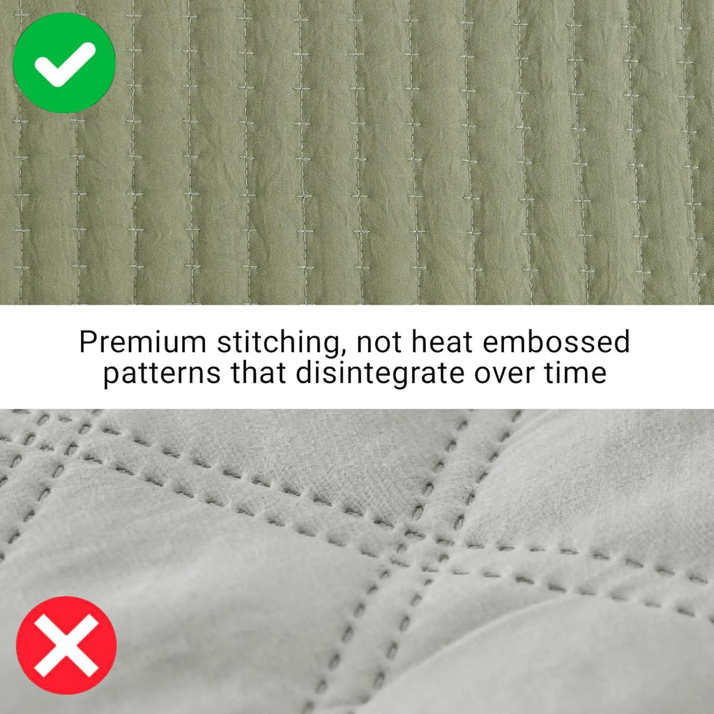 Twin Quilt-Lightweight Bedspreads Olive Green Twin Quilt Bedding Set - Set of 2