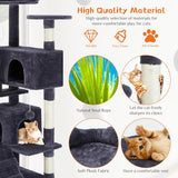 54 Inch Cat Tree Tower, Multi-Level Tower with Cat Scratching Post, Indoor Cat Condo with Climbing Ladder, Plush Toy