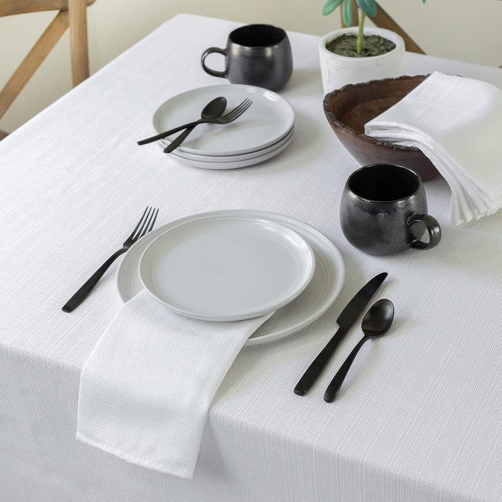 Cameron Textured Fabric Table Cloth, for Everyday Home Dining, Parties, Weddings & Holiday Tableclot