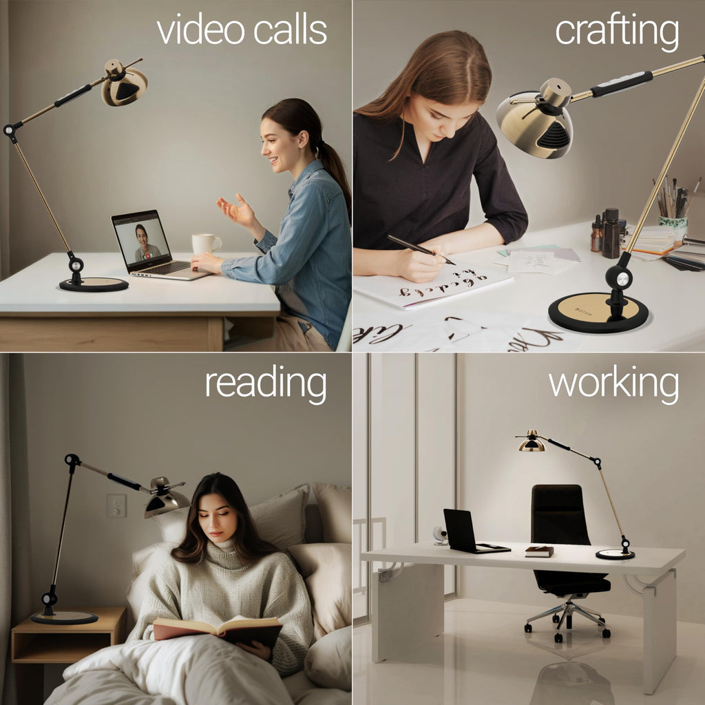 Tall LED Architect Desk Lamp, Gesture Control, Brass