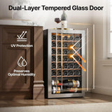 34 Bottle Wine Fridge, Wine Cooler Refrigerator, Wine Refrigerators with Double-