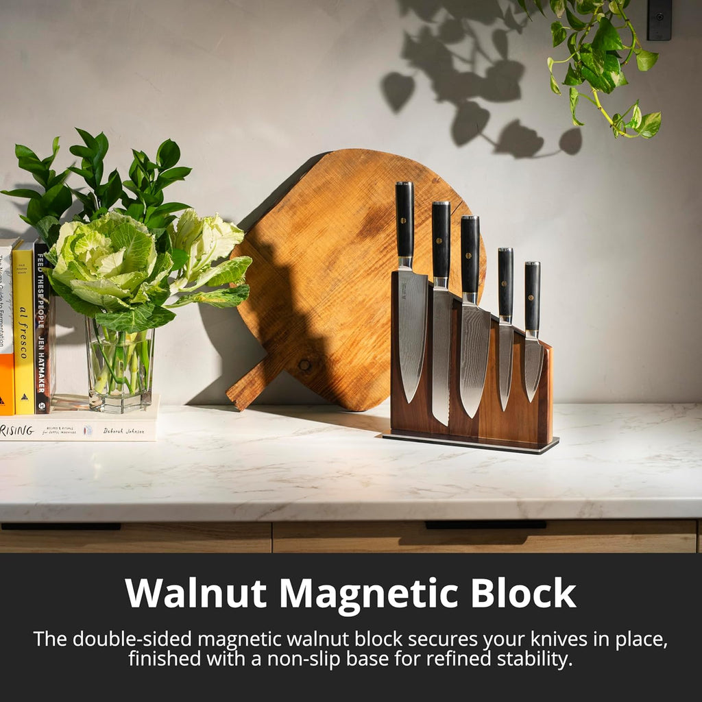 Magnetic Kitchen Knife Block Set - Japanese 67 Layer High-Grade VG-10 Steel Knives, Sharp, G10 Handle Professional