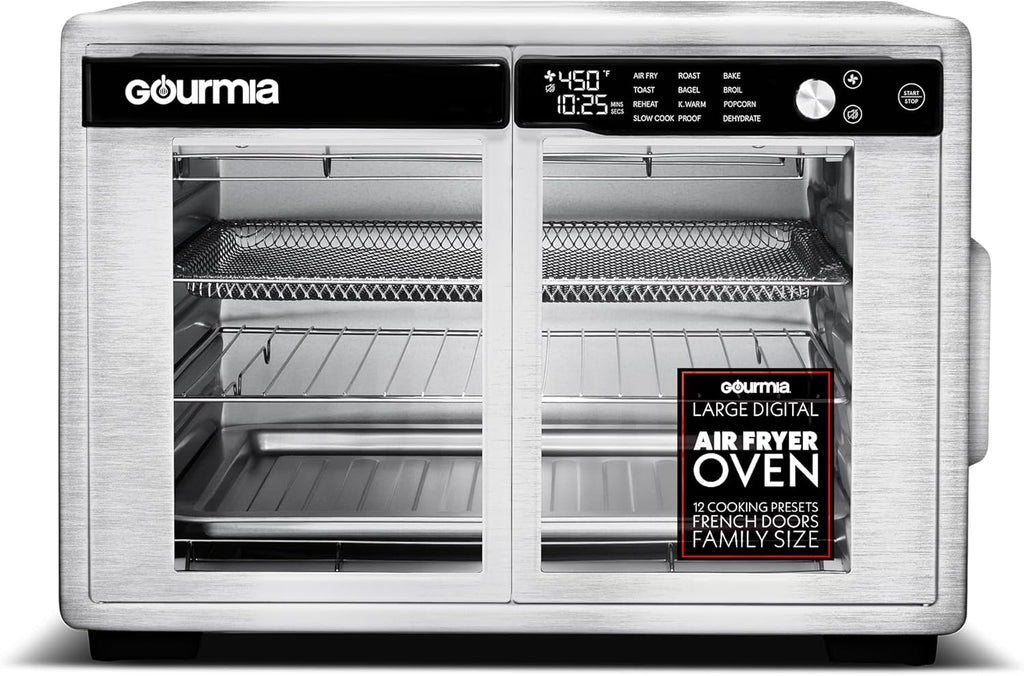 French Door Air Fryer Oven - 37 Qt Large Capacity Convection Toaster Oven, FryForce 360°, Digital Di