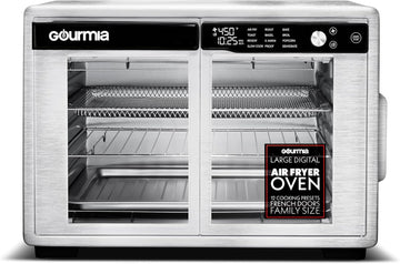 French Door Air Fryer Oven - 37 Qt Large Capacity Convection Toaster Oven, FryForce 360°, Digital Di
