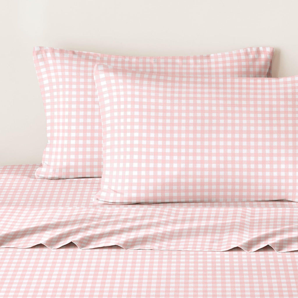 Gingham Bed Sheets, 4-Piece Sheet Set, Plaid Checkered Check Pattern Printed Cute Preppy College Dorm Bedding, Deep