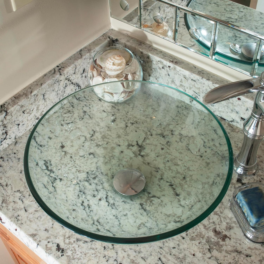 BONIFICARE Glass Vessel Bathroom Sink