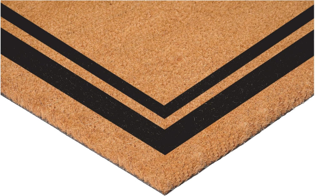 152962436S Black Border 24" x 36" Monogram Doormat, (Letter S)