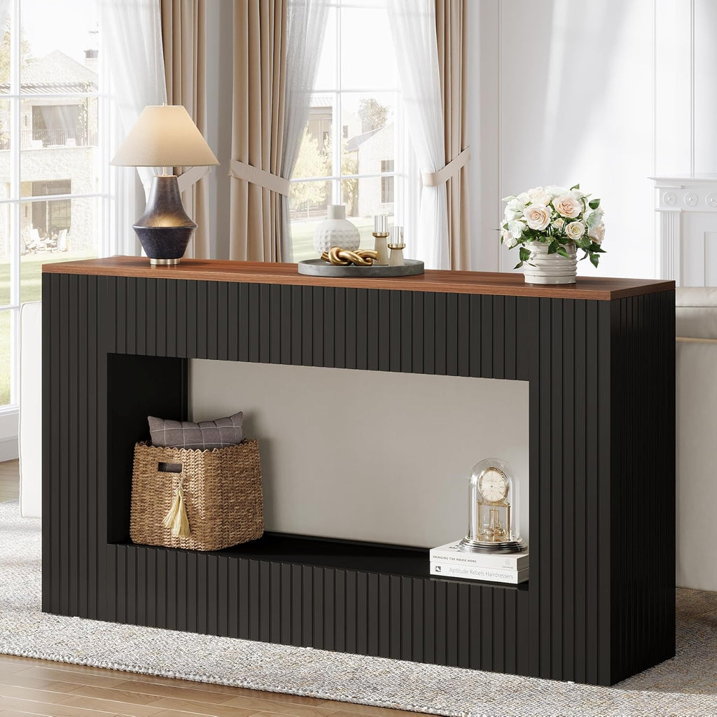 Modern Console Table, 55-Inch Wood Entryway Table with Storage, Narrow Long Sofa Table Behind Couch Table , Foyer