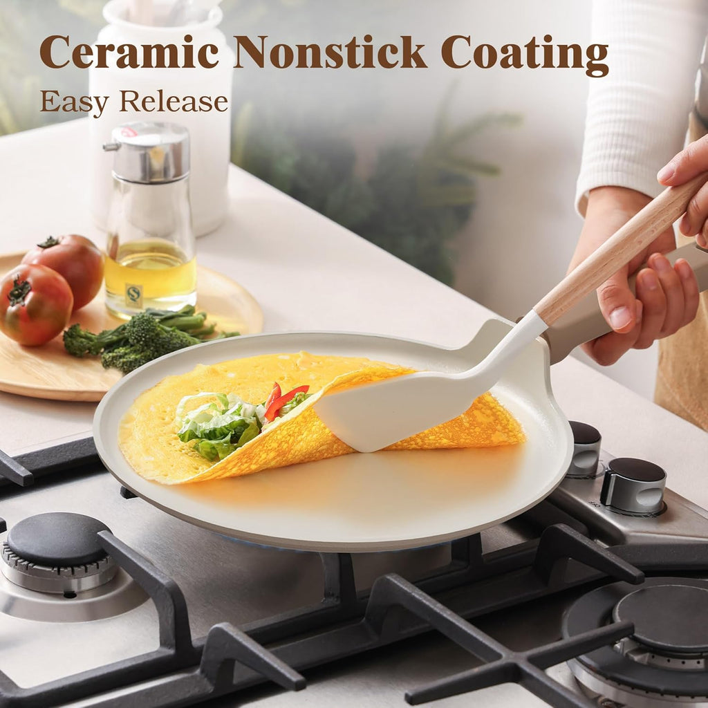 Ceramic Pots and Pans Set Nonstick, 20Pcs Cookware Set, Taupe | Non Stick Ceramic Coating, Non-toxic Healthy Kitchen