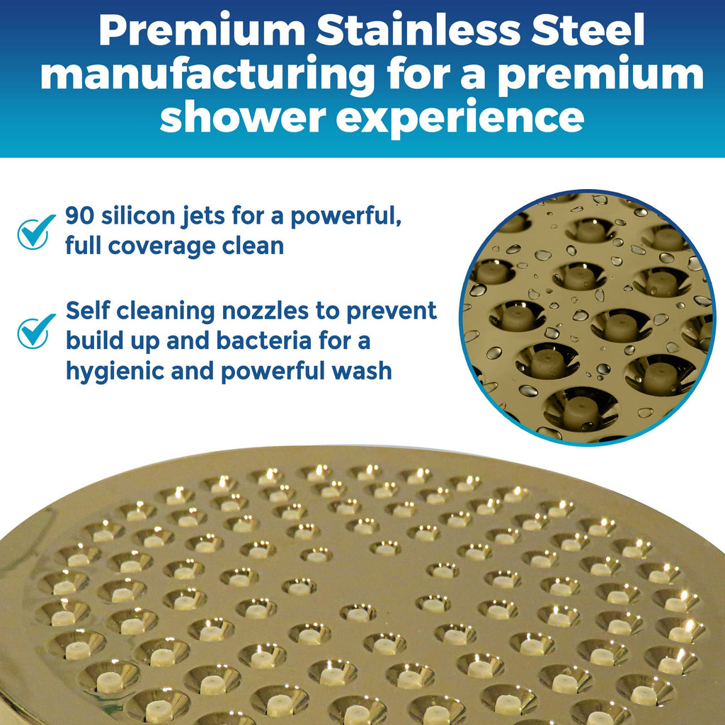 Shower Head - High Pressure 2.5 GPM - Gold