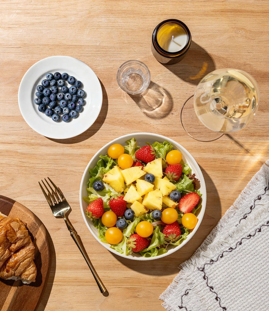 7.5" Ceramic Pasta Bowls Set of 4, Salad Bowls | Versatile Serving Bowls for Pasta, Salad, Fruit & Noodles