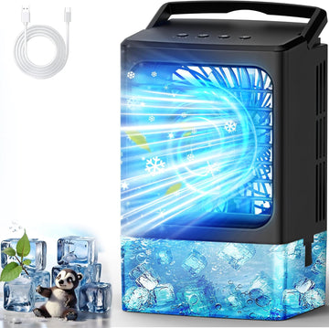 Mini Air Conditioner,Portable Air Conditioners,Evaporative Air Cooler Humidifier, 3 Speed Quiet Personal Cooling Fan
