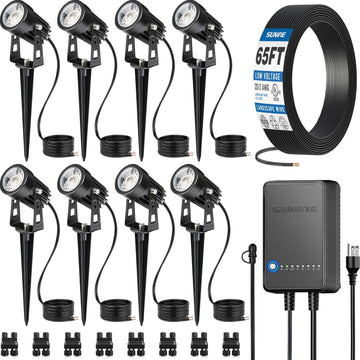All-in-One Low Voltage Landscape Lighting Kit, Dusk to Dawn, 8 PCS | 3000K LED Low Voltage Landscape Lights, IP65