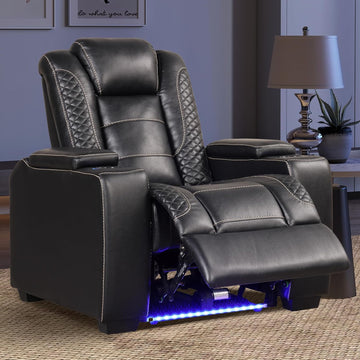 Power Home Theater Seating, Electric Gaming Recliner Chair with Adjustable Headrest