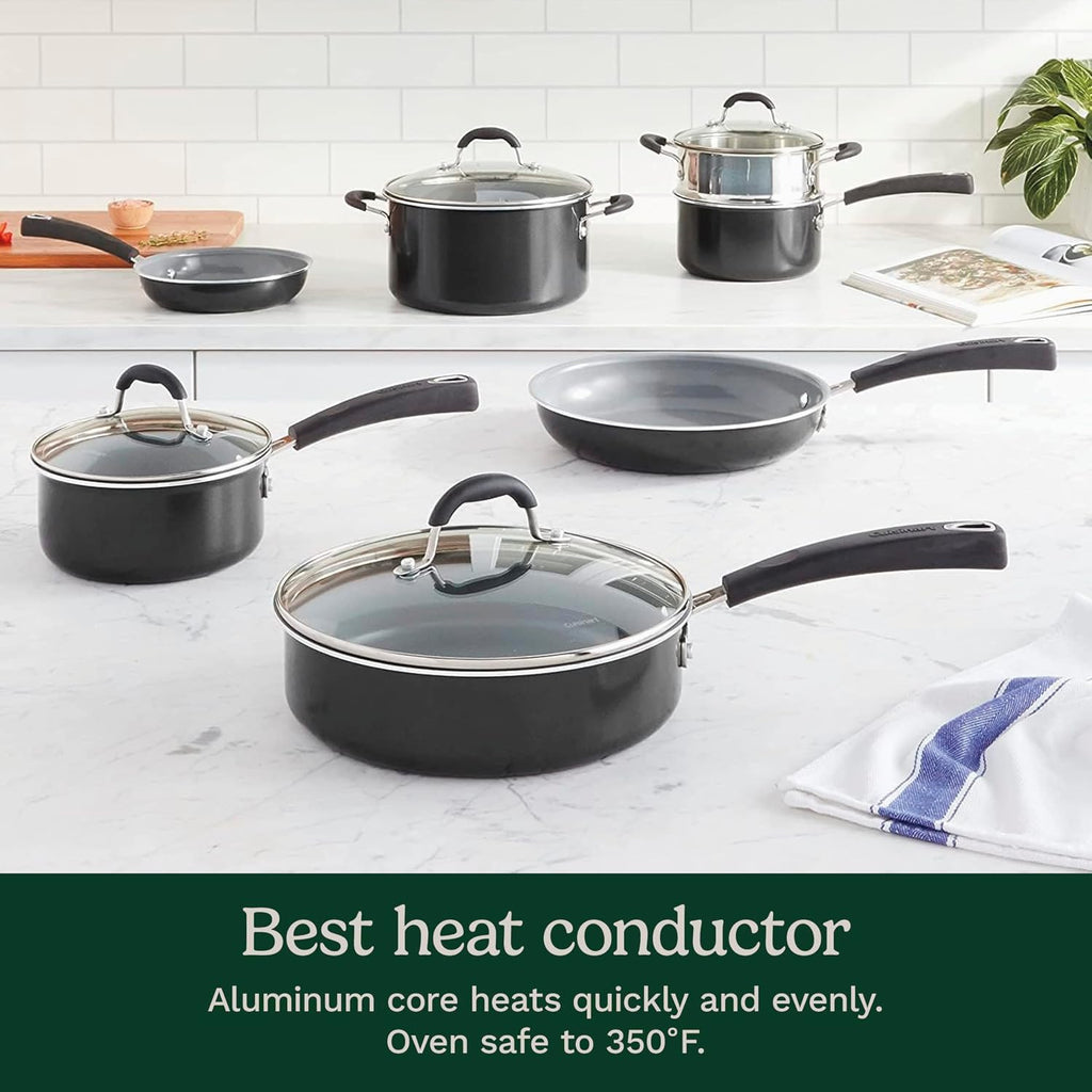 11-Piece Nonstick Cookware Set, Ceramica XT, Black, 54C-11BK