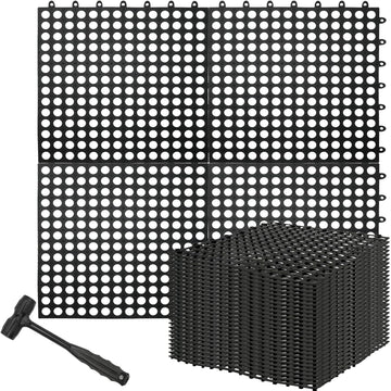 30Pcs Interlocking Drainage Floor Tiles, Modular Interlocking Floor Mats 11.8x11.8 Inch, Non-Slip TPE Quick-Dry Cushion