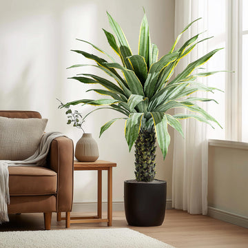 Agave Plant Potted Plants for Indoor Outdoor Fake Agave Tree in Pot Realistic Faux Tree with 42 Leaves Living Room