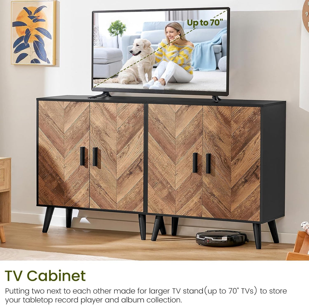 Storage Cabinet with 2 Shelves & Doors, Sideboard Buffet Cabinet with Storage, Entryway Cabinets