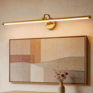 Hardwired Picture Light for Wall,39 Inch Modern Brass Dimmable Frame Light with Adjustable Swing Arm,3CCT LED Art