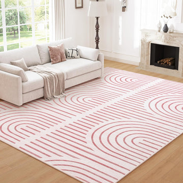 Pink Washable Rug 5x7