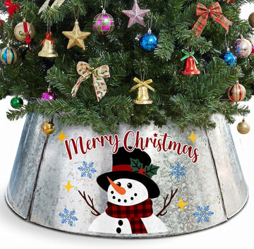 Christmas Tree Collar 29 Inch Diameter Base, Christmas Snowman Decor