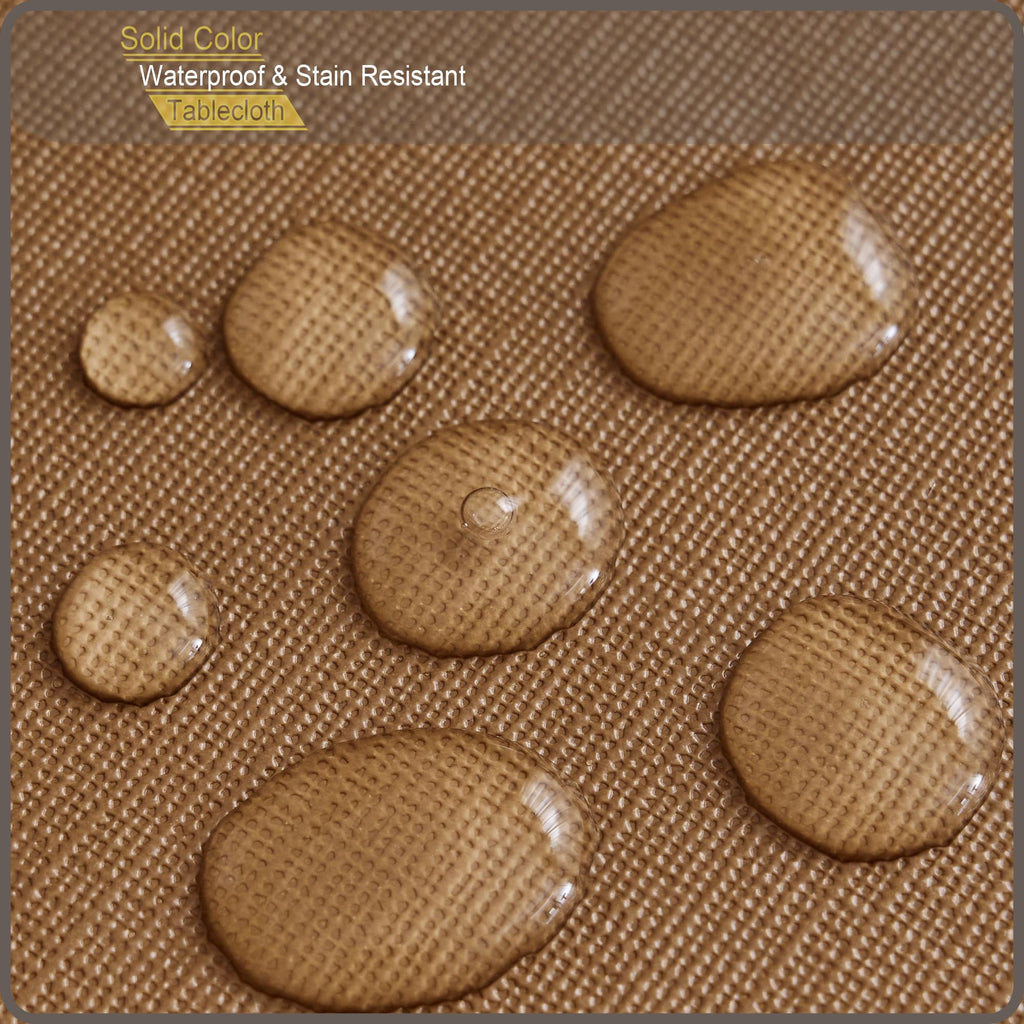 Solid Color Rectangular Vinyl Tablecloth, Brown, 84"x60"