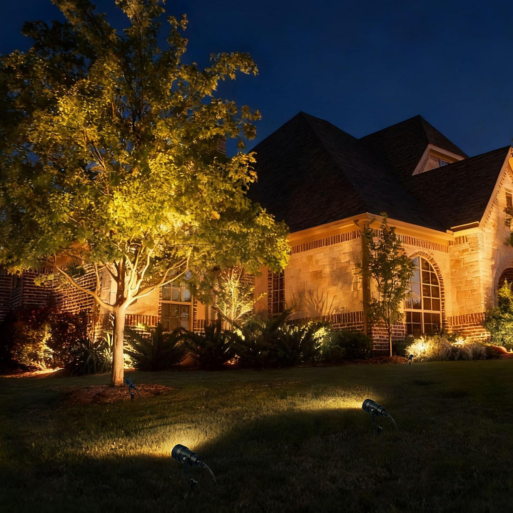 All-in-One Low Voltage Landscape Lighting Kit, 8 Pack 5W Die-cast Aluminum Landscape Lights with Transformer and