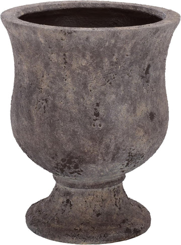 Outdoor - Remy Planter Pot with Drainage - Antique Brown Ficonstone Cement - Weather Resistant - Ideal , Garden