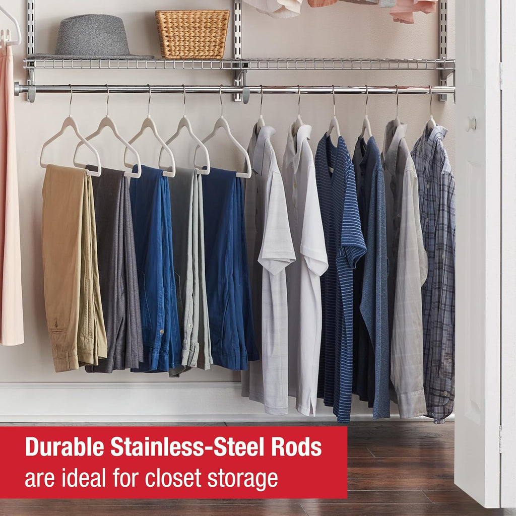 Configurations Deluxe Custom Closet Kit 4-8 Ft. Adjustable Metal Wire Shelving Titanium Finish Expandable