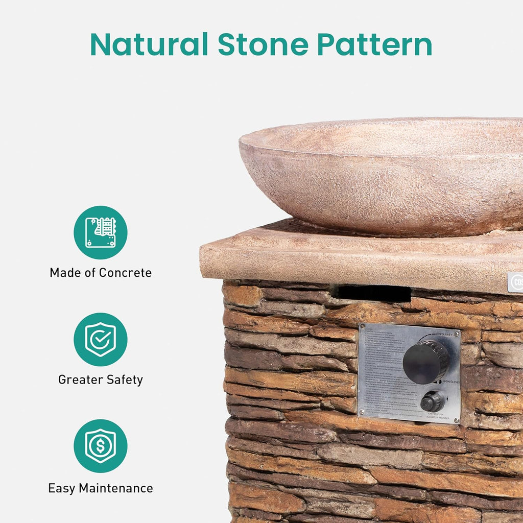 Outdoor Propane Fire Pit, Gas Fire Pit for Outside Patio