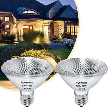 PAR30 Short Neck Halogen Bulbs 120V 75W 2800K Dimmable 2 Pack