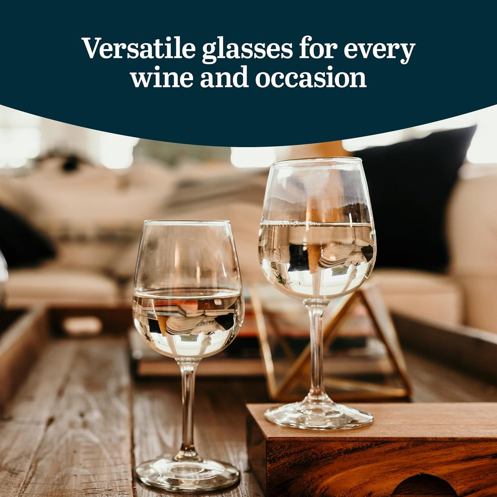 All Purpose Wine Glasses, Classic, White and Red Wine Glasses Set of 12, Stemmed Glass Drinking Cups Set for Dinner