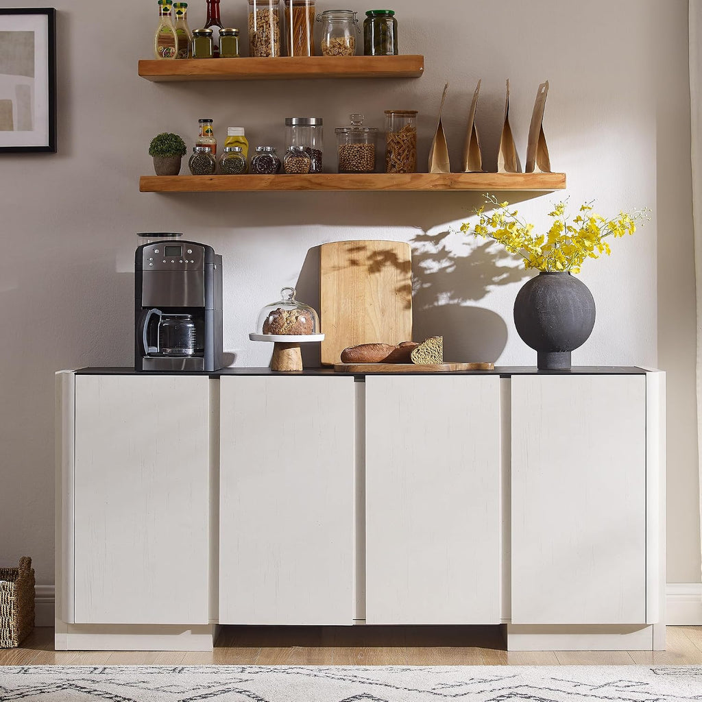 66" Large Sideboard Buffet Cabinet with Storage, 30" Tall Modern Kitchen Storage Cabinet, Adjustbale Shelf, Coffee Bar