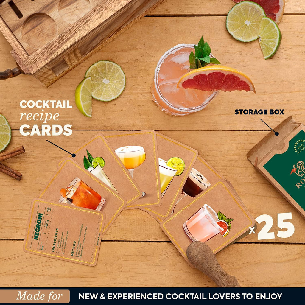 Mixology Bartender Kit with Stand | Home Bar Set with 25 Cocktail Recipes for Drink Mixing | Ideal Bartending Kit - Set of 12