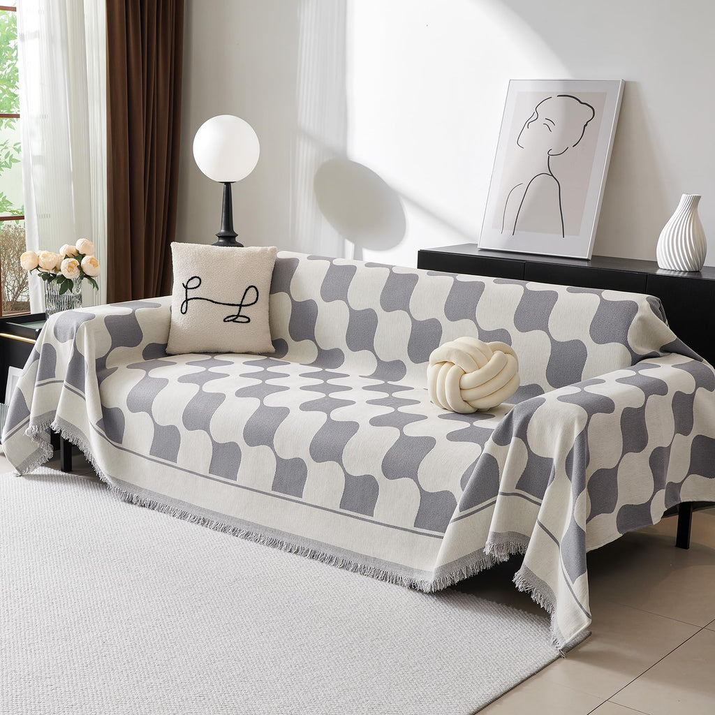 Oversized Couch Cover for Dogs Washable, Jacquard Couch Covers for 3 Cushion Couch Sofa, Sofa Slipcover for Sectional