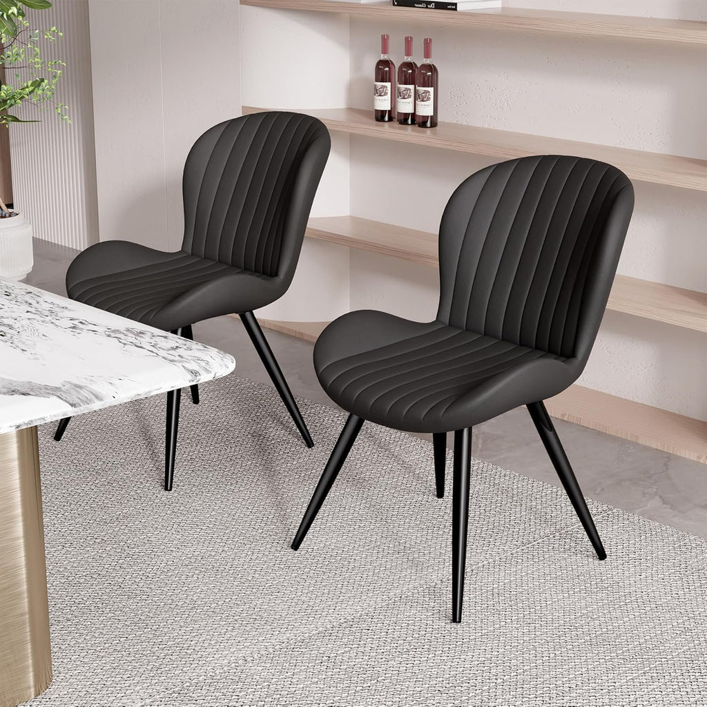 Dining Chairs Set of 2, Modern Dining Room Chairs Comfy Backrest Thick Upholstered Kitchen Chairs 19IN