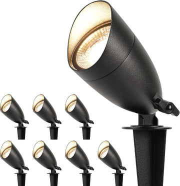 12V Low Voltage Landscape Lighting, Die-cast Aluminum Spot Lights with Connectors, IP65 Waterproof Outdoor Landscape